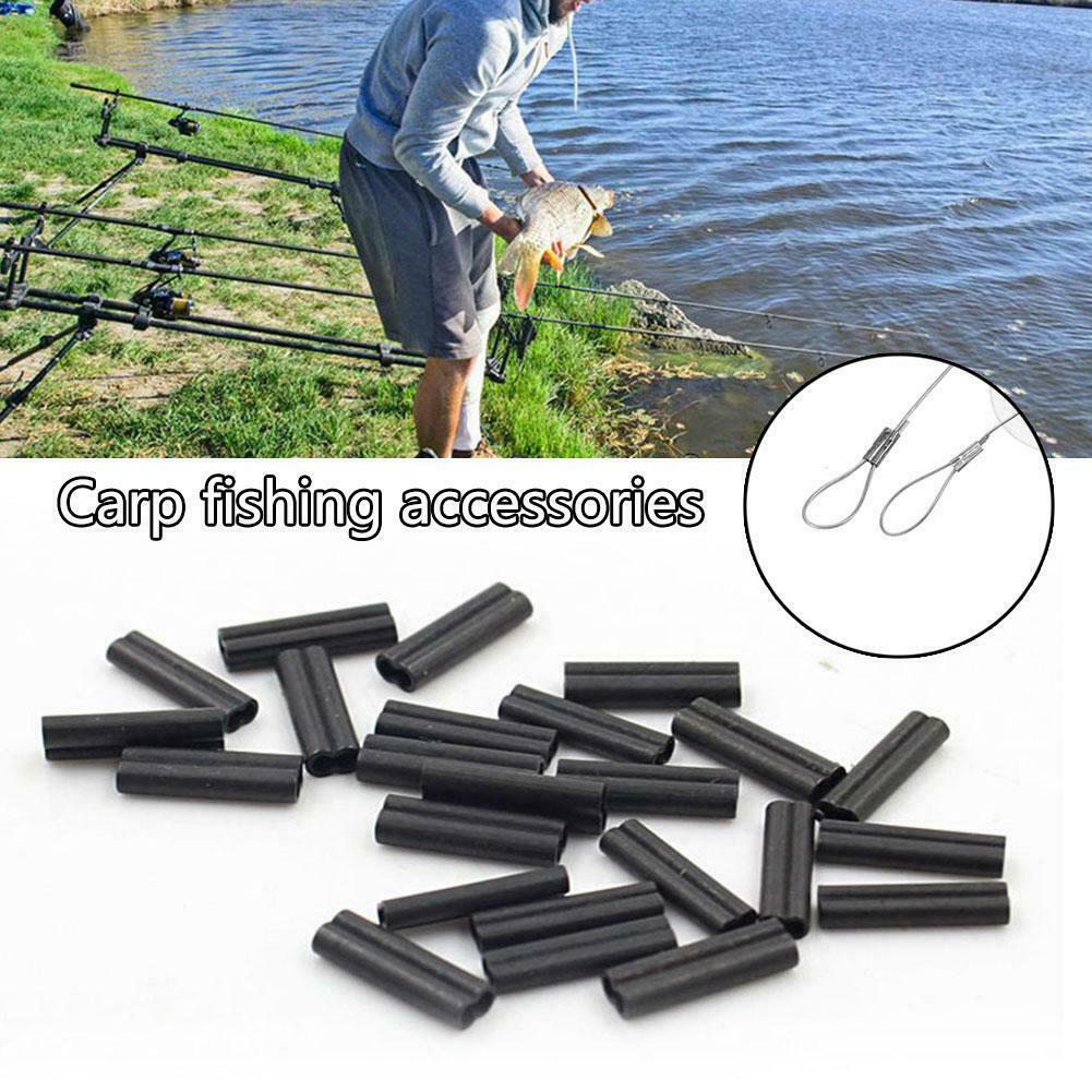 Buy 60 Pieces Carp Fishing Crimps For Stiff Coated Braiding Mono Leader