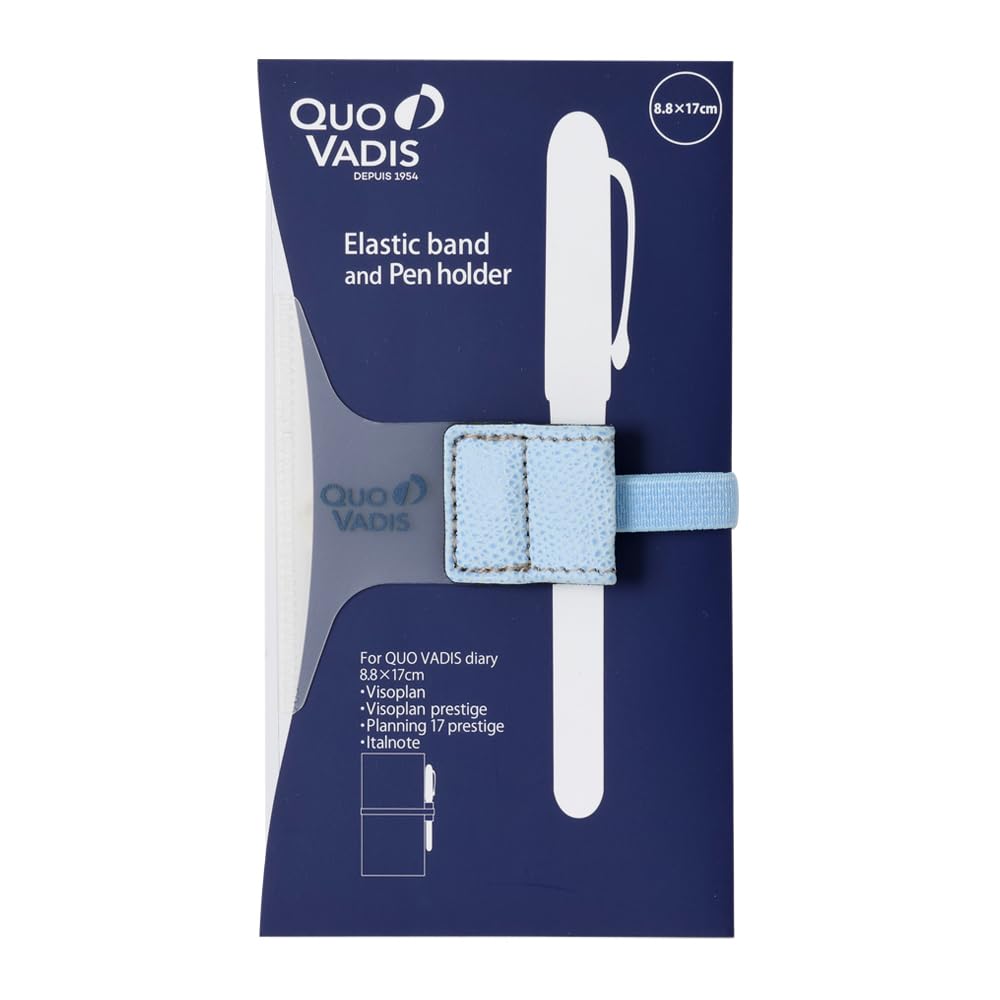 

Ежедневник Quo Vadis с держателем для ручки для планеров 8,8x17 см, небесно-голубой (QUOVADIS qvband8817sb)