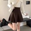 Korean Style High-Waisted Corduroy A-line Skirt - 2025 Slimming Autumn/Winter Petite Umbrella Skirt with Anti-exposure Design