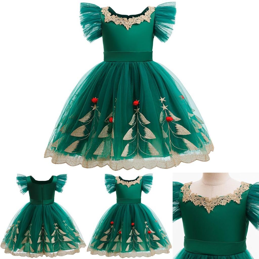 Christmas Princess Dress For Girls With Sleeveless Design For Holiday Party