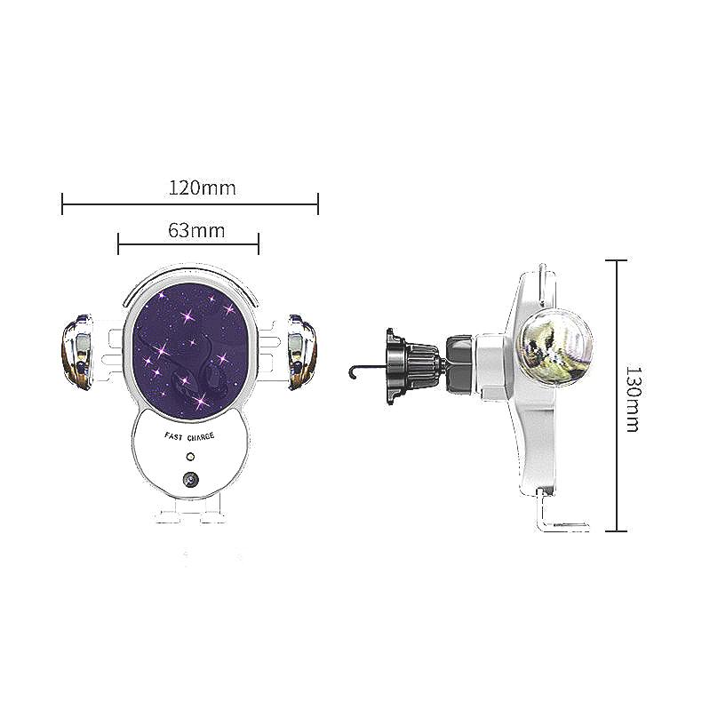 Wireless Car Charger 15W Fast Charging Auto Clamping Phone Holder for Convenient and Safe Driving