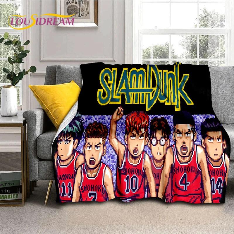 Cartoon Slam Dunk Basketball Anime Soft Flannel Blanket for Beds Bedroom Sofa Picnic,Throw Blanket for Outdoor Leisure Nap Gift