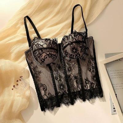 Francouzská krajková camisole Podvazky Rybí kost Korzet Šití korzetu Základní top Dámská stahovací vestička Spodní prádlo
