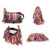 Real sheepskin shoulder bag for women  large casual hobo bags  cross leather bags  colorful patchwork