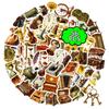 56 Retro Style Home Old Objects Graffiti Stickers Camera Clock Waterproof Decorative Stickers