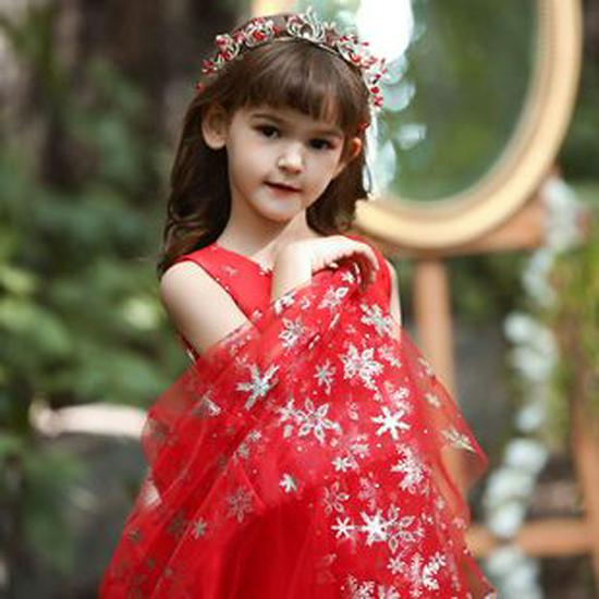 Girls' Formal Princess Dress with Train – Wedding, Runway, Piano Performance, Puffy Skirt