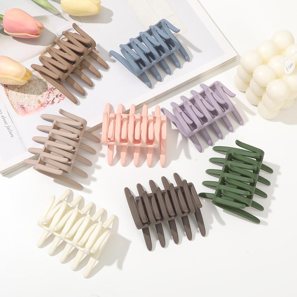 Pinza per Capelli Nera Media a Forma di Granchio Francese Intrecciata Colore Unico Pettine Laterali