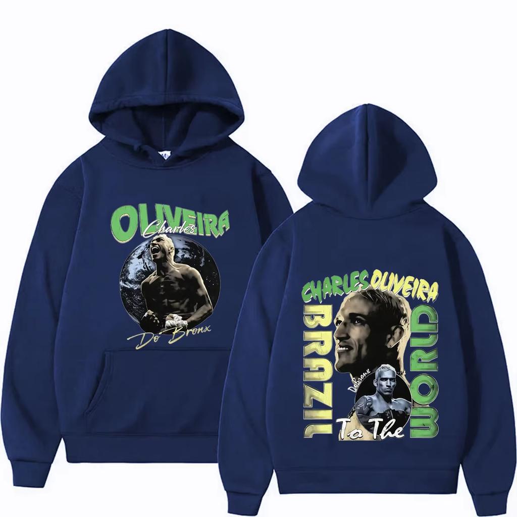 Charles Oliveira Do Bronx 2026 New Graphic Mens Women Hoodie 90s Oversized Retro Loose Casual Soft Cotton Sweatshirt
