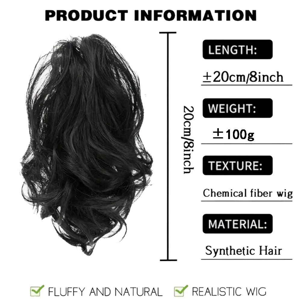 Ladies' ponytail short roll wig styling clip