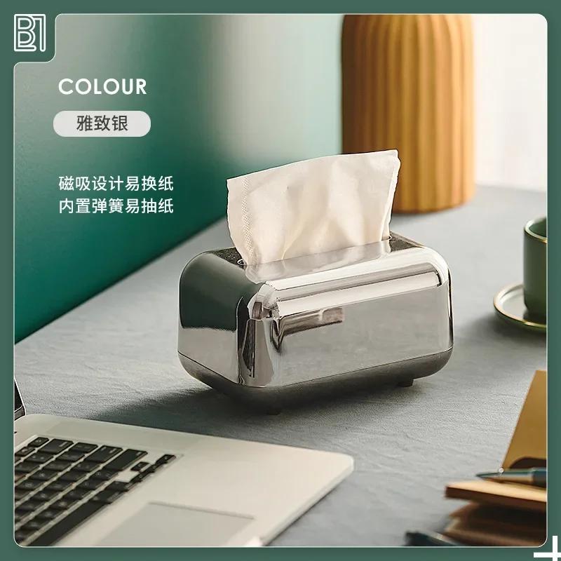 

Tissue Holder, Paper Case Organizer, Desktop Tissue Holder for Kitchen, Storage Napkin Holder, Ornament Craft, Tissue Boxes срібний