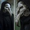 Comfortable Breathable Face Masque Long Nose Raven Masquerade Masque, Steampunk Bird Beak Cosplay Costume, Retro Wood Grain Cushion Latex Scary Creepy