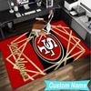 Custom Name Rug Vintage 49ers Football Area Rug Suitable for Indoor And Outdoor,Carpets for Homes, Offices,Living Rooms,Home Decor,Christmas Gift