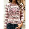 Women's Fashion Casual 3D Print Crew Neck Long Sleeve T-Shirt