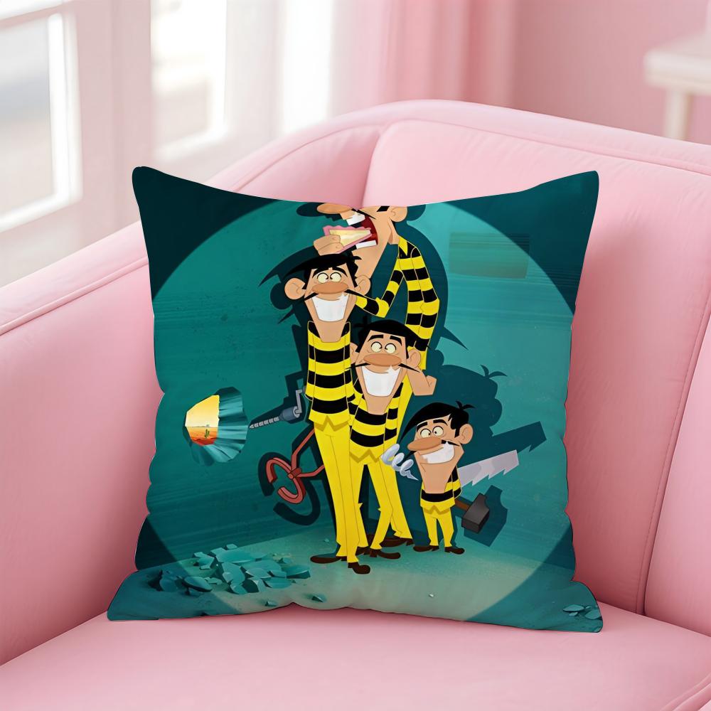 Classic Anime The DDaltons Cushion Cover Pillowcase Short Plush Invisible zipper Room Sofa Cushion Cover
