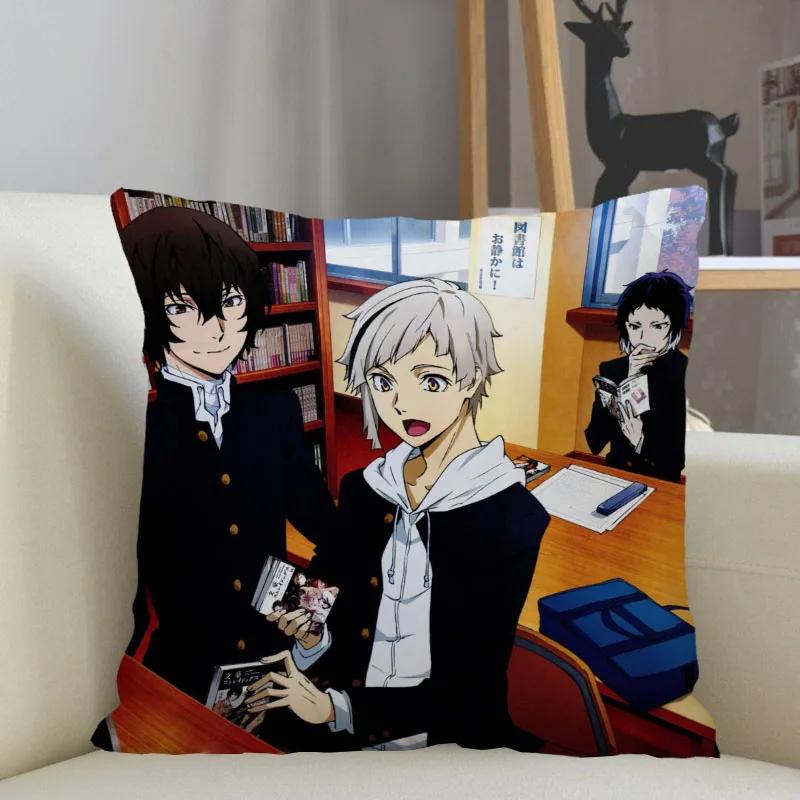 Musife Custom Bungo Stray Dogs Pillowcase Home Decoration 45X45Cm Zipper Square Pillowcase Throw Pillow Cover Drop Shipping 1215