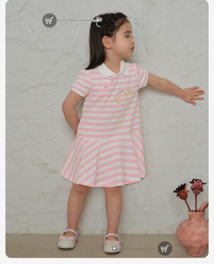 David Bella Children's Dress Summer Dress Girls' National Style Polo Dress Baby Girls' New Chinese Style Dress