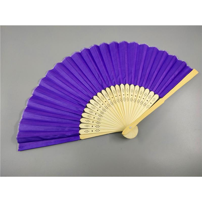 Beige Bamboo and Silk Multi-Color Cloth Fan for Weddings and Gifts