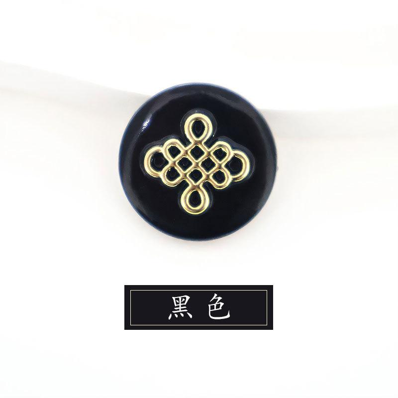 Painted Plastic Buttons Colored Black Hand-Sewn Buttons Woolen Coat Trench Coat Buttons Chinese Knots High-End Buttons Daquan