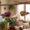 Unfinished Wooden Bird Craft Kit with Rope Handmade 3D Wood Bird Ornament with Wings Painting DIY Bird Hanging Decor