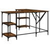 VidaXL Bureau, Table d'Ordinateur avec Étagères, Bureau d'Ordinateur avec Pieds, Table d'Écriture Chambre, Industriel, Chêne 837594