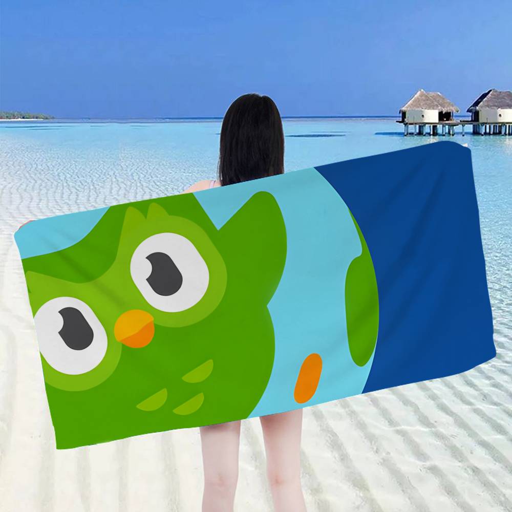 Funny D-Duolingo Microfiber Printed Beach Towel Mountain Climbing Yoga Beach Swimming Running Absorbent Soft Towel