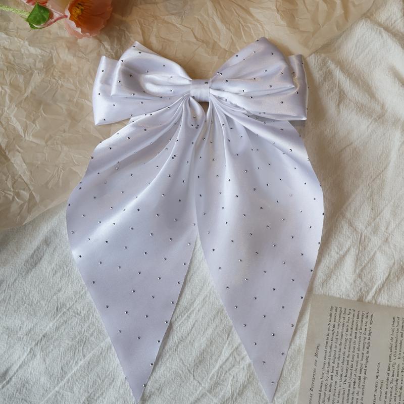 Woman Girls New Bowknot Streamer Hairpin Chiffon Ribbon Barrette Bow Back Head Spring Clip Headwear Fashion Hair Accessories