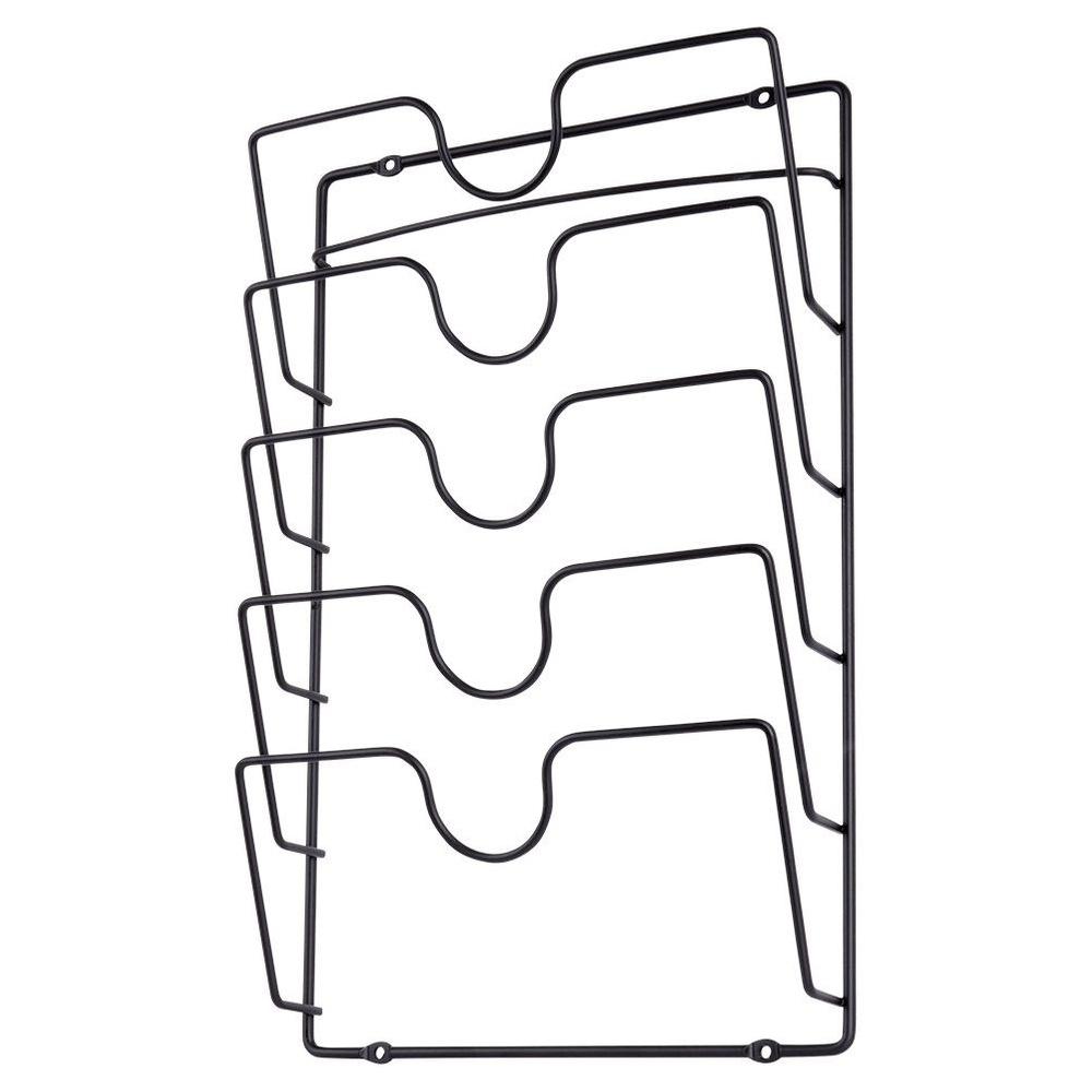 Lid Hanger Holder Kitchen Organizer Metal Black Wall Mount