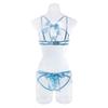 Satin Bowknot Hollow Perspective Women's Sexy Lingerie Set