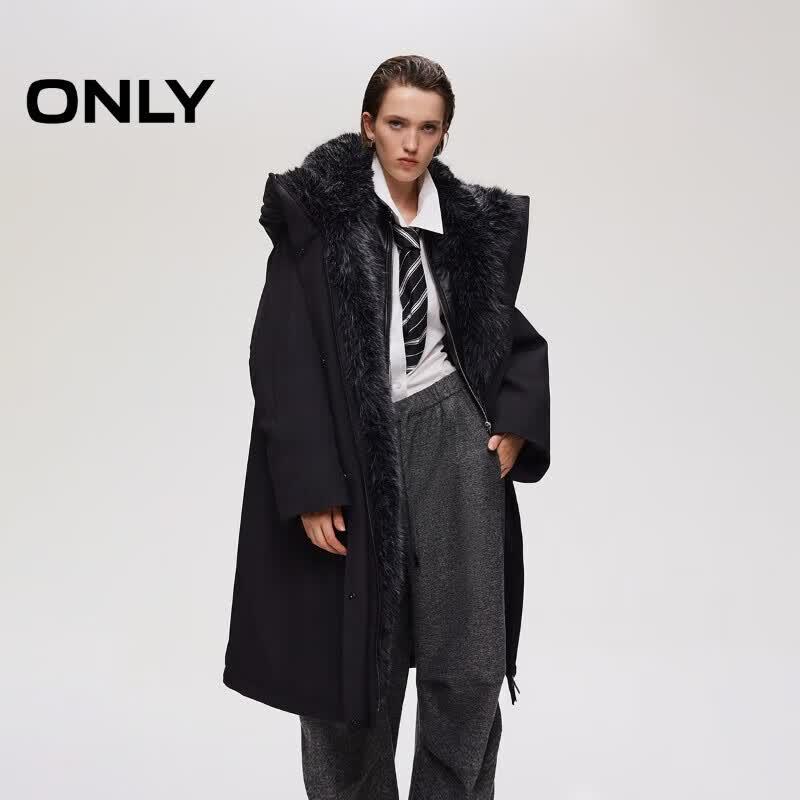 ONLY Women s Hooded Mid-Length Down Jacket S