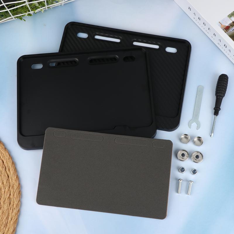 1Pcs Car License Plate Hollow Solid Double-Layer Motorcycle License Plate Frame Carbon Grain Resin License Plate Frame