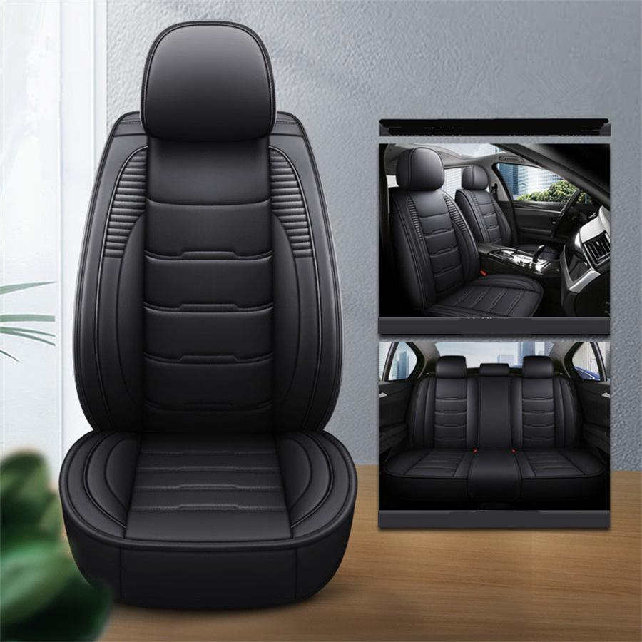 Luxury PU Leather car Cushion Seat Covers Car-styling Full Front+rear Cushion 5-Seats With the Neck Lumbar Pillows