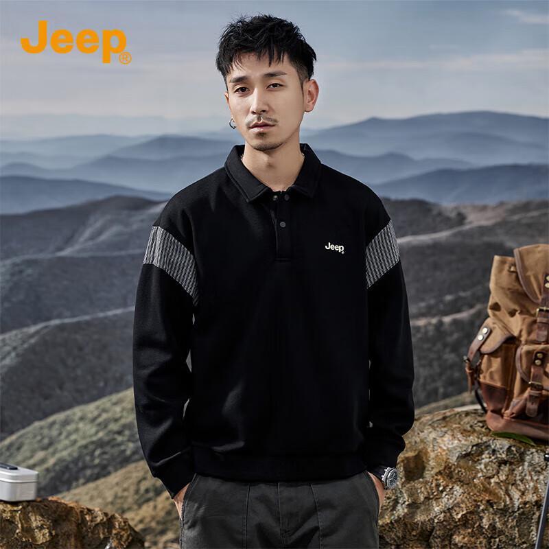 

JEEP Men s Polo Collar Color-Block Sweatshirt 3XL