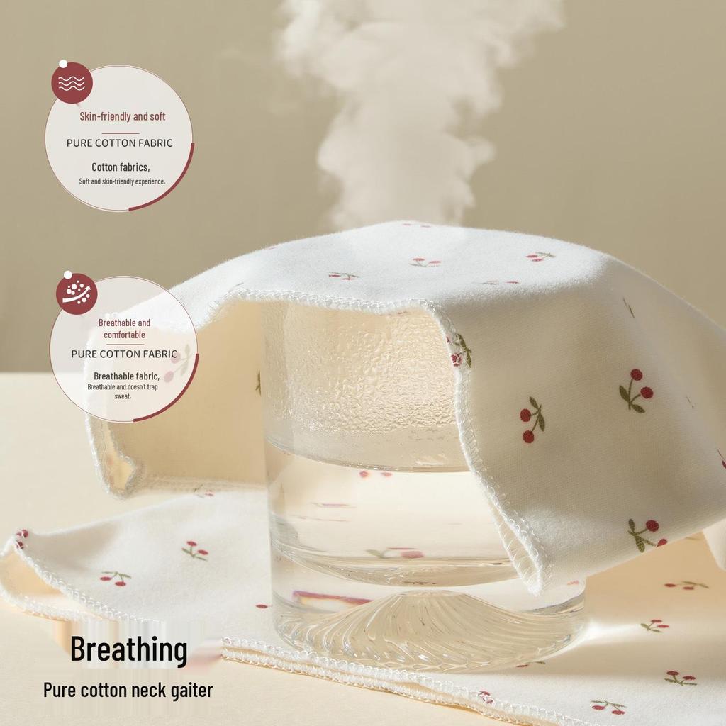 Kids' Cotton Neck Gaiter: Warm Windproof Scarf with Ear Loops for Autumn/Winter