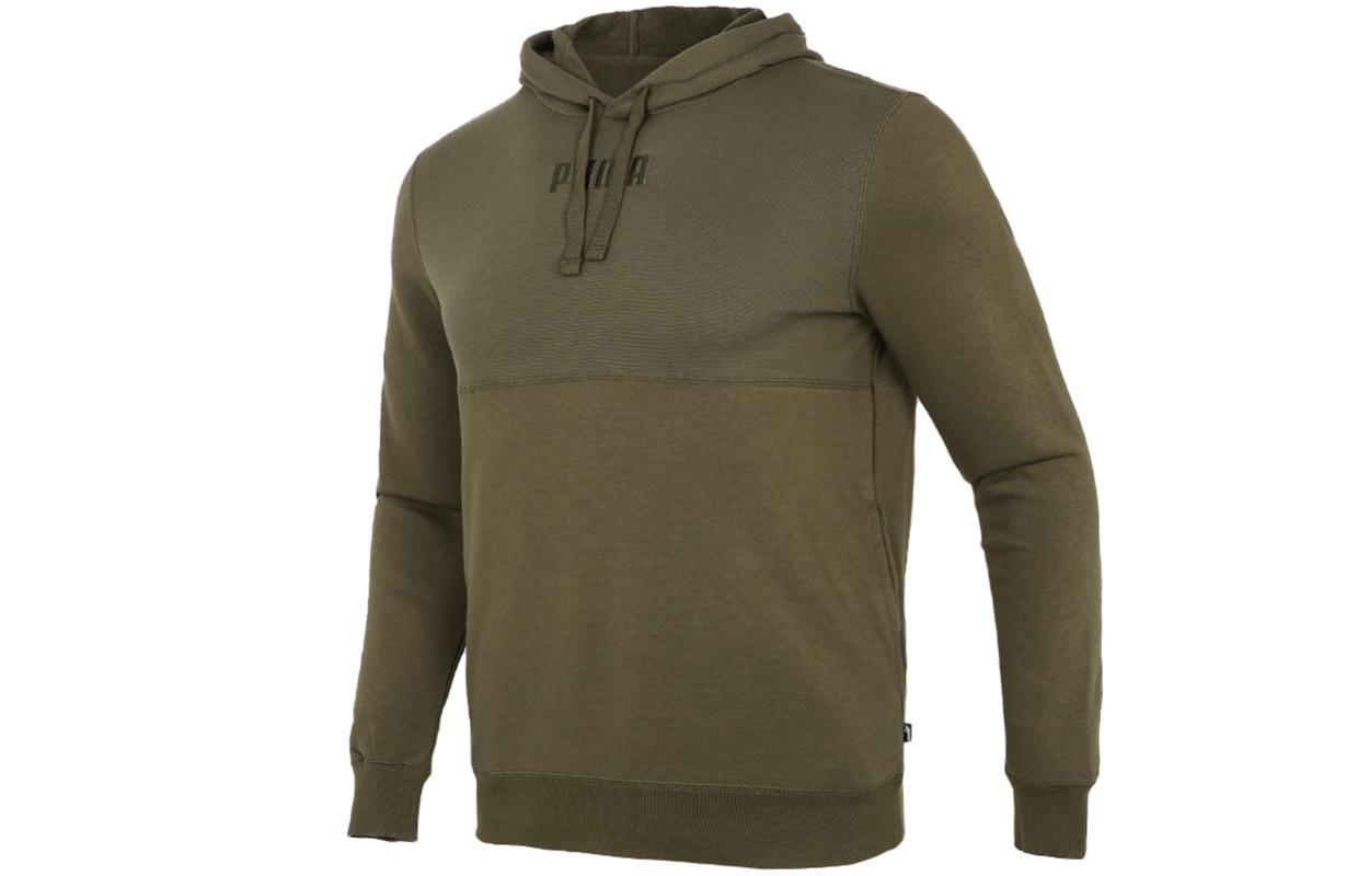 PUMA Sweatshirts Men s Army Green Hooded Moderate Regular 846413-44 L