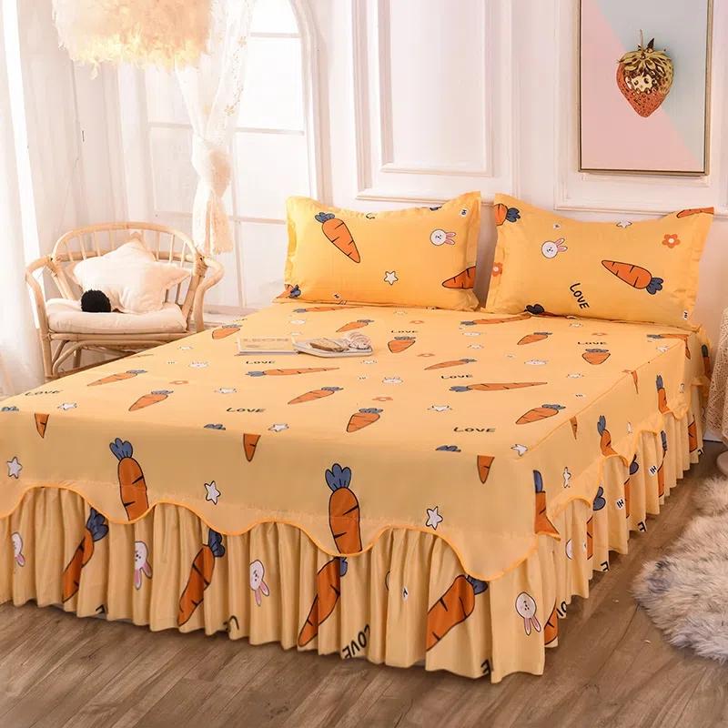 Buy Bed Sheet Cotton Lace Skirt Elastic Fitted Double Bedspread
