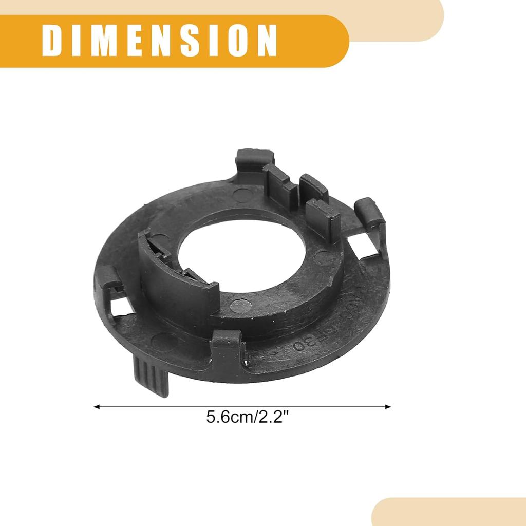 Automotive LED Headlight Bulb Retainer Adapter Holder Socket - Car Headlight Socket - for Hyundai Plastic Black - 1 Pair