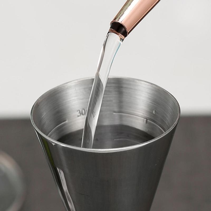 Messbecher Cocktail-Jigger Cocktailshaker Edelstahl Flüssigkeit Mini-Espresso-Shotglas Küchen-Bar-Zubehör