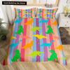 Cartoon Dinosaur King Queen Duvet Cover Jurassic World Animal Bedding Set Universe Galaxy Quilt Cover Polyester Comforter Cover