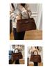 Women's Retro Frosted One-Shoulder Tote Bag for Work Commute - Large, Casual, Autumn/Winter