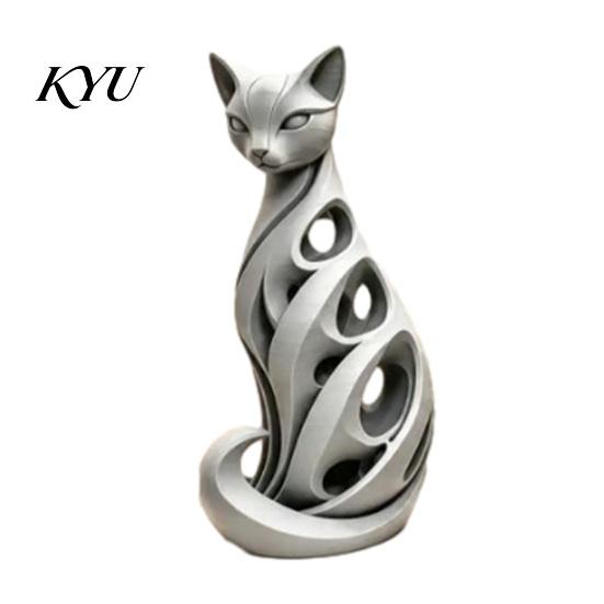 Modern Indoor Decorations Spiral Cat Sculpture Resin Ornament, Creative Twisted Statue, Artistic Decorative Ornaments Desktop Decor for Home