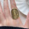 Ethnic Floral Pattern Adjustable Open Ring - Women's Retro Fashion Statement Index Finger Ring