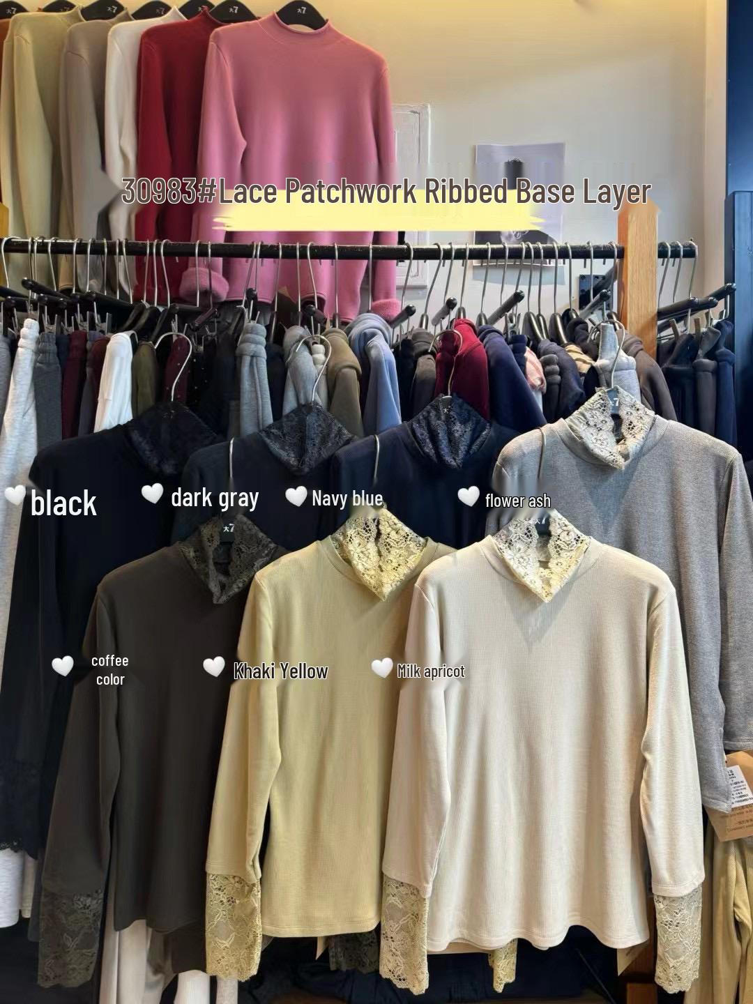 

Da7 Женская футболка в корейском стиле, свободного кроя, большого размера, двухслойное кружево, комплект из двух предметов, зимняя Khaki Yellow