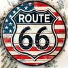 PC Rustic Route Metal Sign VintageInspired Wall Art Multipurpose Door Mount Decor Without ElectricityIdeal for Home