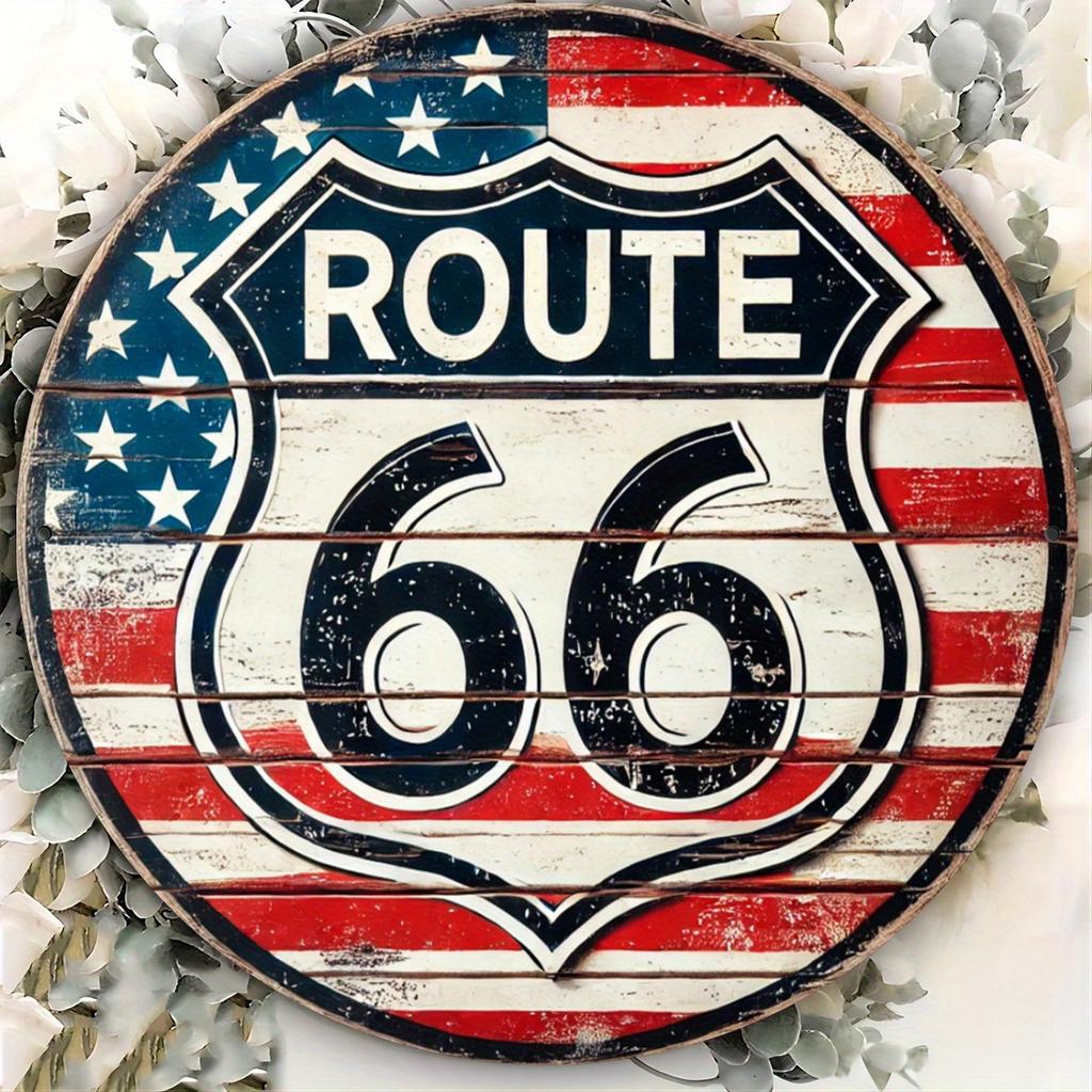 PC Rustic Route Metal Sign VintageInspired Wall Art Multipurpose Door Mount Decor Without ElectricityIdeal for Home