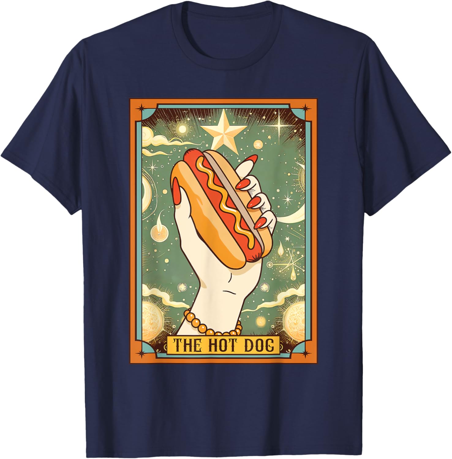 

HOT SALE Hot Dog Bun Lover Foodie Food Lover The Hot Dog Tarot Card T-Shirt Unisex COTTON T Shirts for Men 4XL