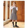 Anti-wrinkle Kids Girls Pleated Skirt Solid Color Midi Length Preppy Style Versatile Casual School Skirt for Girls Daily Wear