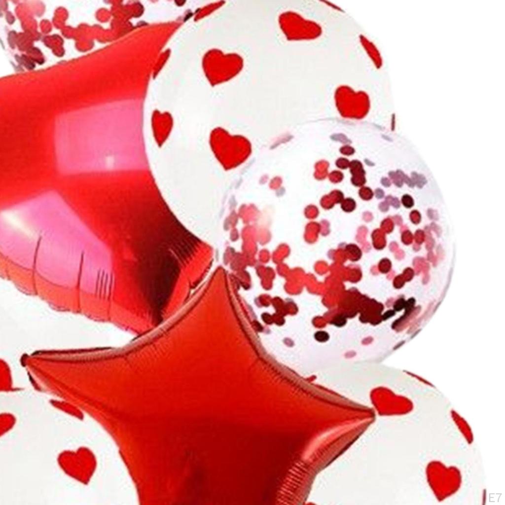 Confetti Balloons Balloon W/ Ribbon for Wedding Valentines Day Anniversary Party Decoration