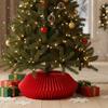 Honeycomb Modern Christmas Tree Skirt 60cm-70cm Diameter Indoor Christmas Tree Base for Xmas New Year Holiday