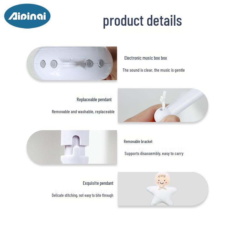 Rotating Plush Crib Mobile: Anti-Strabismus Rattle for Newborn Sleep