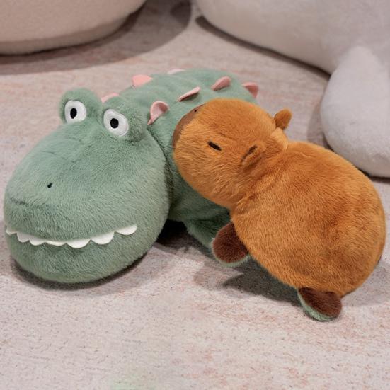 Capybara Stuffed Animal 2-in-1 Reversible Plush Toy Crocodile Capybara Pillow Soft Cotton Capybara Toys